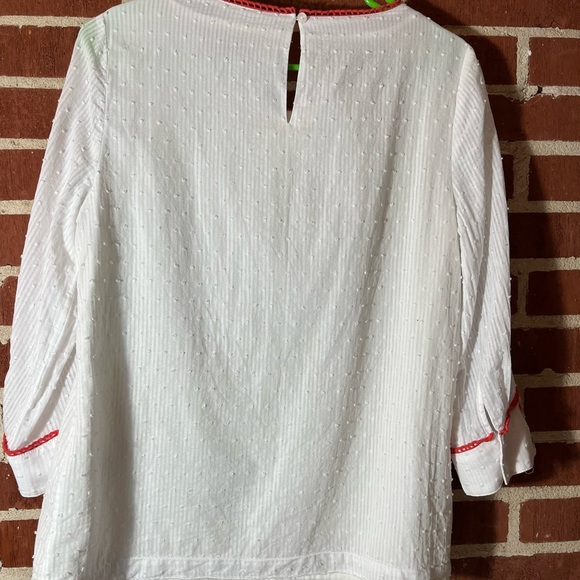 Boden White Blouse with Floral Embroidery - Picture 7 of 8
